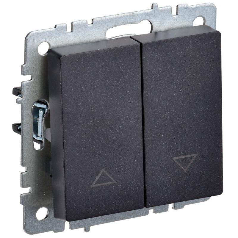 Выключатель жалюзи СП BRITE ВС10-1-5-БрЧ 10А механизм черн. IEK BR-V15-0-10-K02 Выключатель жалюзи СП BRITE ВС10-1-5-БрЧ 10А механизм черн. IEK BR-V15-0-10-K02