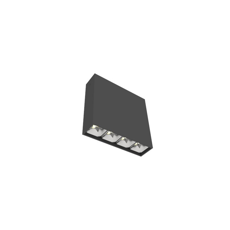 Светильник светодиодный DL-Box Reflect Multi 1х4 14Вт 3000К 150х40х150 накладной 24град. RAL9005 черн. муар VARTON V1-R0-90253-2