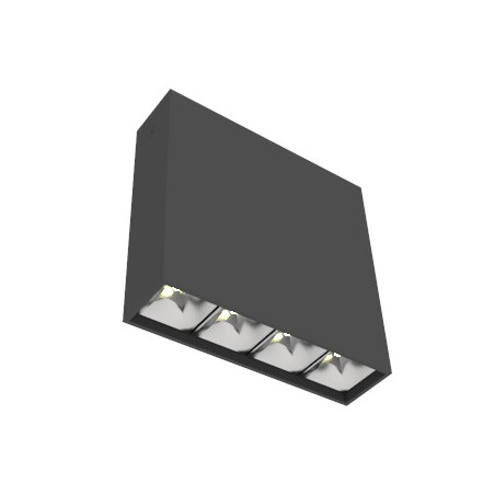 Светильник светодиодный DL-Box Reflect Multi 1х4 14Вт 3000К 150х40х150 накладной 24град. RAL9005 черн. муар VARTON V1-R0-90253-2