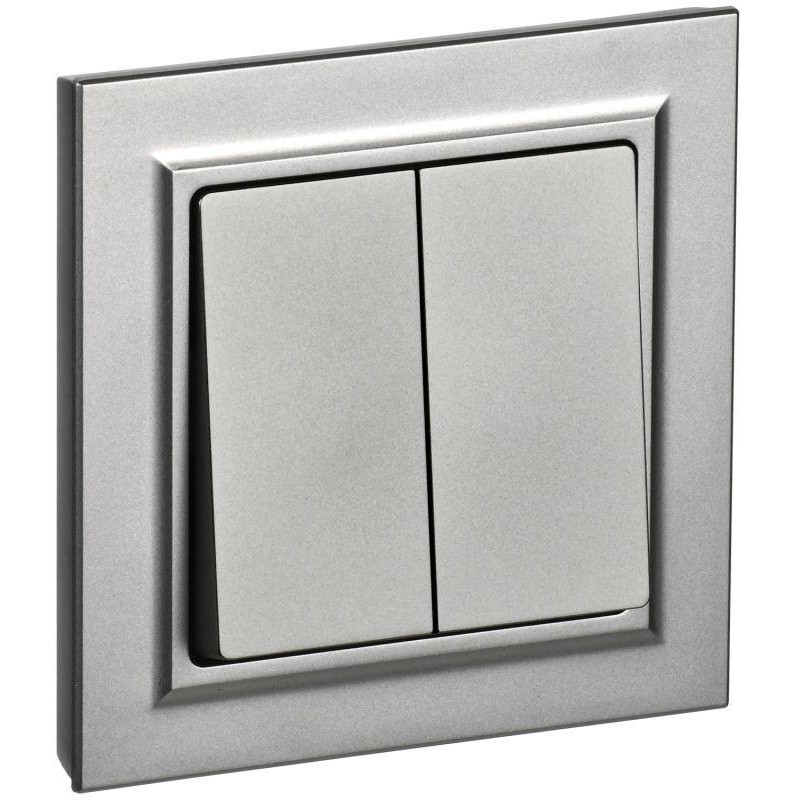 Выключатель 2-кл. СП BRITE ВСР10-2-0-БрС 10А в сборе сталь IEK BR-V20-0-10-K46-F Выключатель 2-кл. СП BRITE ВСР10-2-0-БрС 10А в сборе сталь IEK BR-V20-0-10-K46-F