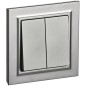 Выключатель 2-кл. СП BRITE ВСР10-2-0-БрС 10А в сборе сталь IEK BR-V20-0-10-K46-F Выключатель 2-кл. СП BRITE ВСР10-2-0-БрС 10А в сборе сталь IEK BR-V20-0-10-K46-F