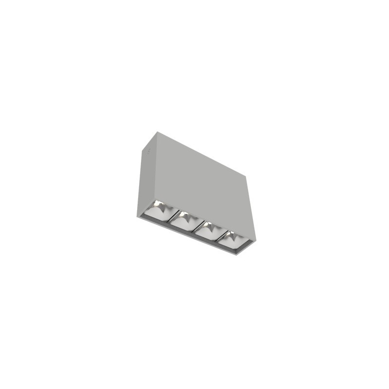 Светильник светодиодный DL-Box Reflect Multi 1х4 10Вт 4000К 150х40х115 накладной 35град.х75град. RAL7045 сер. муар диммер DALI V