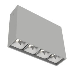 Светильник светодиодный DL-Box Reflect Multi 1х4 14Вт 4000К 150х40х115 накладной 24град. RAL7045 сер. муар VARTON V1-R0-70252-20