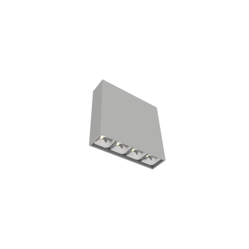 Светильник светодиодный DL-Box Reflect Multi 1х4 14Вт 3000К 150х40х150 накладной 35град.х75град. RAL7045 сер. муар VARTON V1-R0-