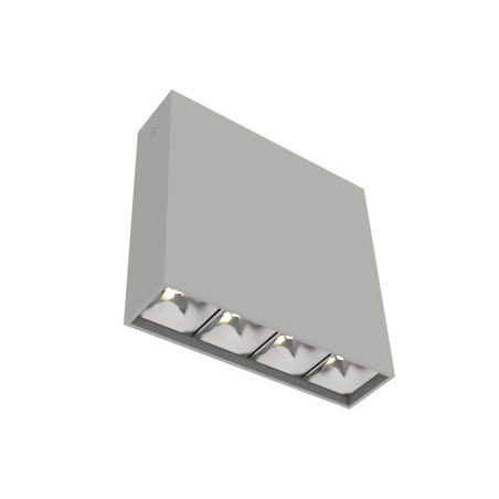 Светильник светодиодный DL-Box Reflect Multi 1х4 14Вт 3000К 150х40х150 накладной 55град. RAL7045 сер. муар VARTON V1-R0-70253-20