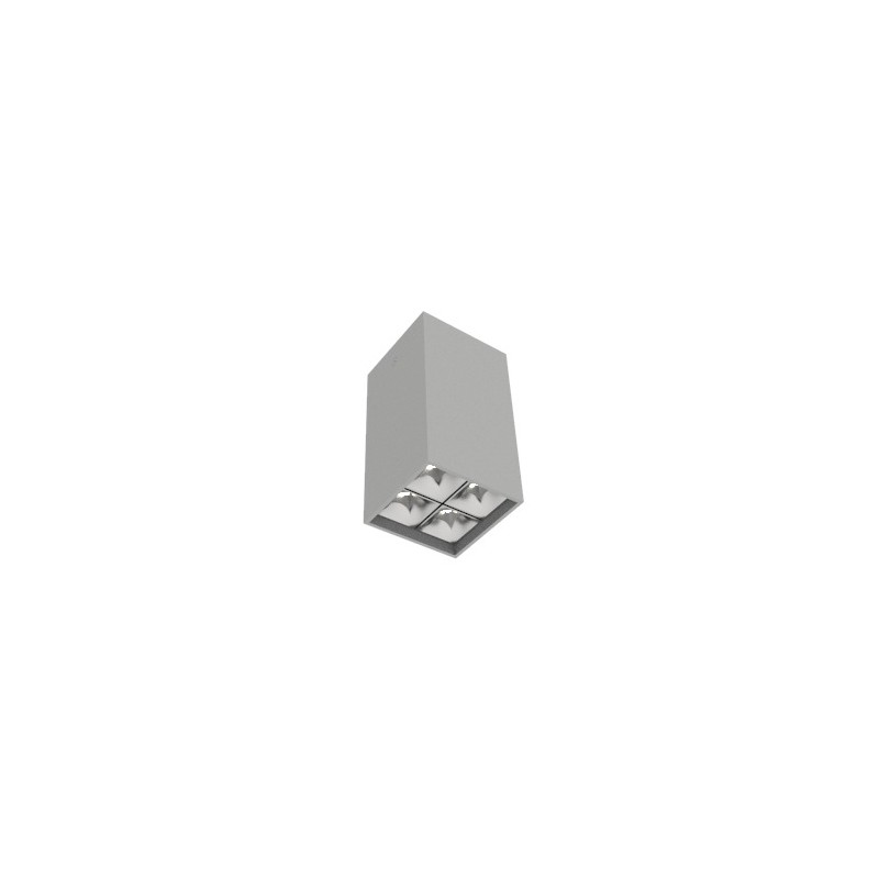 Светильник светодиодный DL-Box Reflect Multi 2х2 10Вт 3000К 80х80х150 накладной 35град.х75град. RAL7045 сер. муар VARTON V1-R0-7