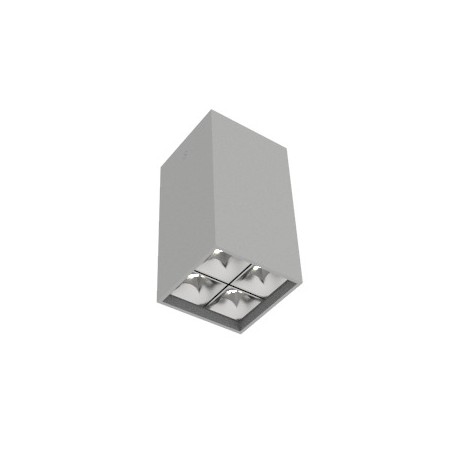 Светильник светодиодный DL-Box Reflect Multi 2х2 10Вт 3000К 80х80х150 накладной 35град.х75град. RAL7045 сер. муар VARTON V1-R0-7