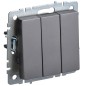 Выключатель 3-кл. СП BRITE ВС10-3-0-БрС 10А механизм сталь IEK BR-V30-0-10-K46