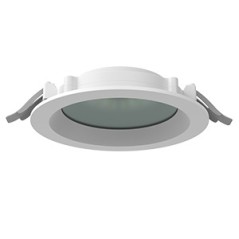 Светильник светодиодный DL-01 Pro 160мм 20Вт 3000К 176x51мм IP65/40 круглый встраив. RAL9003 бел. муар с защитным силикатным сте