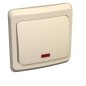 Переключатель проходной 1-кл. СП Этюд 10А IP20 с подсветкой крем. SE BC10-007K