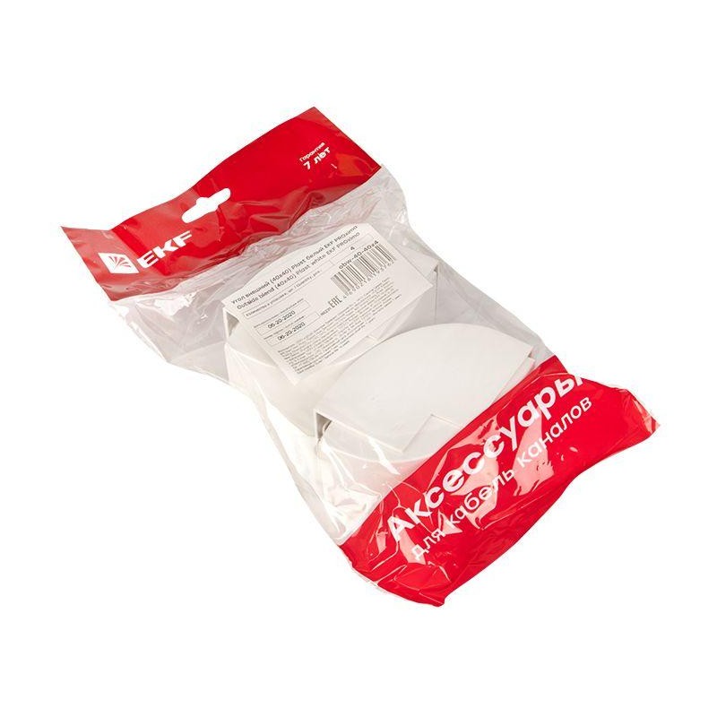 Угол внешний 40х40 бел. Plast PROxima (уп.4шт) EKF obw-40-40x4