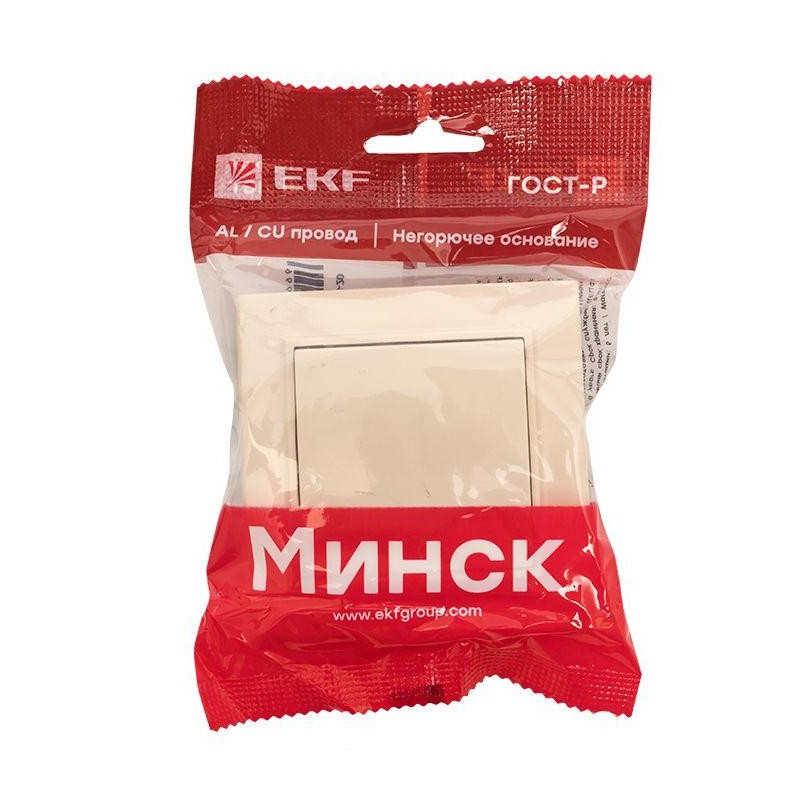 Кнопка нажимная СП Минск 10А беж. EKF ERV10-028-20