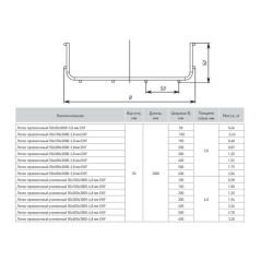 Лоток проволочный 50х300 L3000 3.8мм INOX EKF LP50300-3.8-INOX