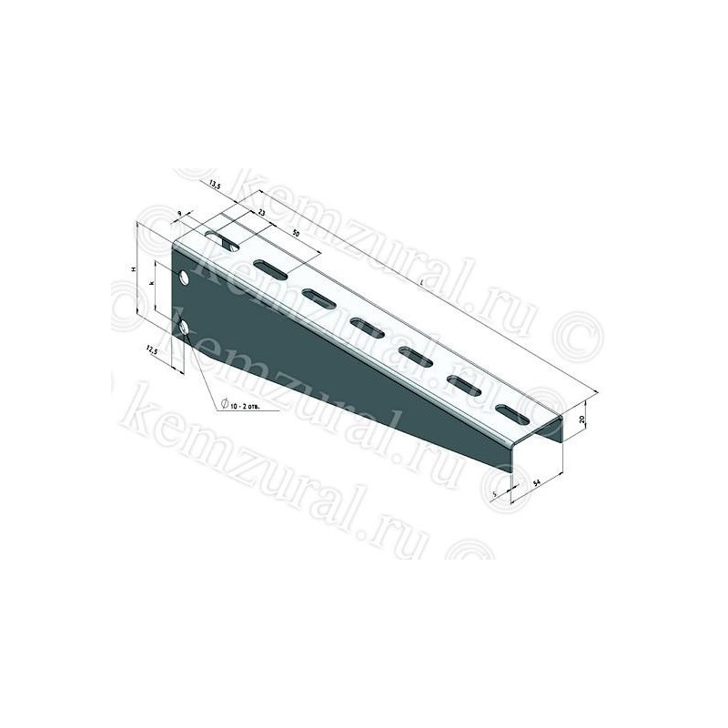Консоль кабельная КС5-340-2.5 УТ1.5 оцинк. лист КЭМЗ 472 543407 14