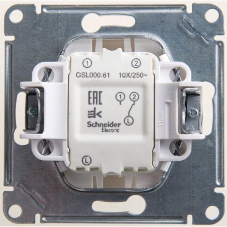 Переключатель проходной 1-кл. СП Glossa 10А IP20 (сх. 6) 10AX механизм перламутр. SE GSL000661