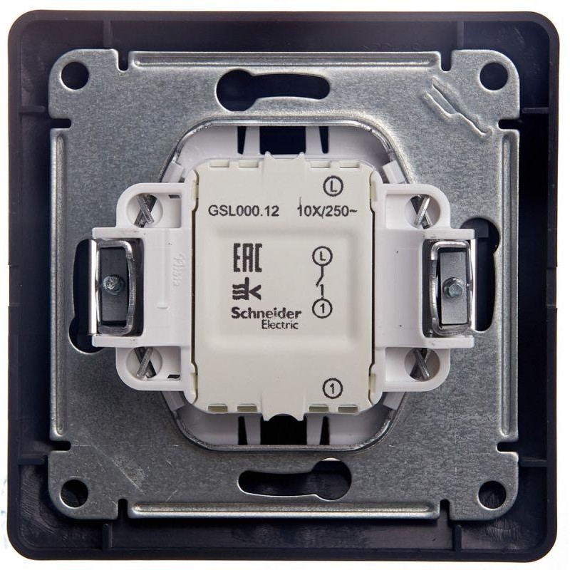Выключатель 1-кл. СП Glossa 10А IP20 (сх. 1) 10AX в сборе баклажан. SE GSL001112