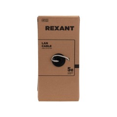 Кабель витая пара F/UTP CAT 5е PVC 4PR 24AWG INDOOR SOLID сер. (уп.305м) LIGHT РФ Rexant 01-0152-R