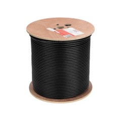 Кабель витая пара F/UTP кат.6 PE 4PR 23AWG OUTDOOR SOLID черн. (м) Rexant 01-0158