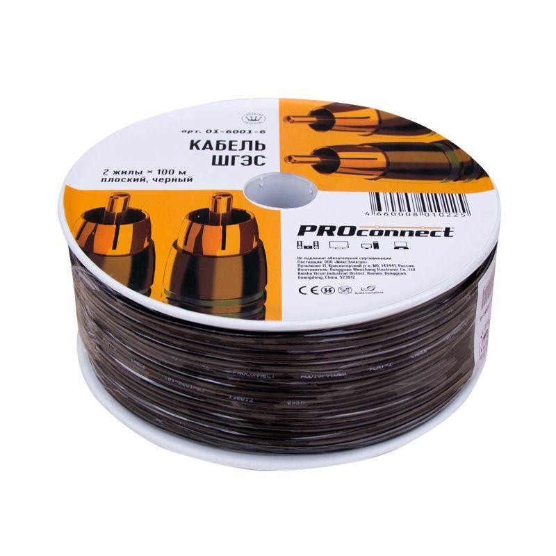 Кабель ШГЭС-2 плоский LT 100м Ч (м) PROCONNECT 01-6001-6 Кабель ШГЭС-2 плоский LT 100м Ч (м) PROCONNECT 01-6001-6