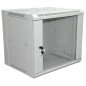 Шкаф настенный 19дюйм 12U 600х450х635мм (ШхГхВ) передняя дверь стекло боковые стенки съемные (разобранный) RAL7035 Rexant 04-220