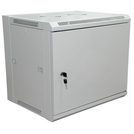 Шкаф настенный 19дюйм 15U 600х450х770мм (ШхГхВ) передняя дверь металл боковые стенки съемные (разобранный) RAL7035 Rexant 04-221
