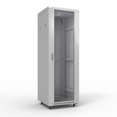 Шкаф напольный 19дюйм Standart 22U 600х800мм передняя и задняя дверь перф. RAL7035 Rexant 04-2340