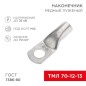 Наконечник медный луженый ТМЛ 70кв.мм 70-12-13 d12мм ГОСТ 7386-80 (уп.25шт) Rexant 07-5326-5 Наконечник медный луженый ТМЛ 70кв.мм 70-12-13 d12мм ГОСТ 7386-80 (уп.25шт) Rexant 07-5326-5