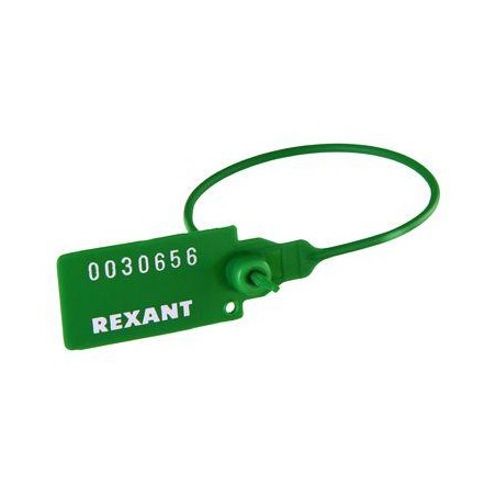Пломба пластиковая номерная 220мм зел. Rexant 07-6113