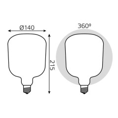 Лампа светодиодная филаментная Black Filament 9Вт V140 матовая 4100К нейтр. бел. E27 890лм GAUSS 1015802209