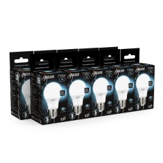 Лампа светодиодная Black 7Вт A60 грушевидная 4100К нейтр. бел. E27 710лм GAUSS 102502207