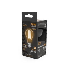 Лампа светодиодная филаментная Black Filament 30Вт A70 грушевидная 2700К тепл. бел. E27 3000лм GAUSS 102902130