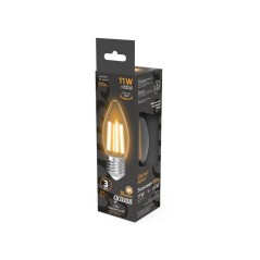 Лампа светодиодная филаментная Black Filament 11Вт свеча 2700К тепл. бел. E27 810лм GAUSS 103802111