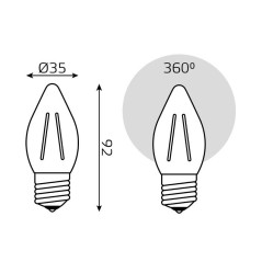 Лампа светодиодная филаментная Black Filament 11Вт свеча 4100К нейтр. бел. E27 830лм GAUSS 103802211