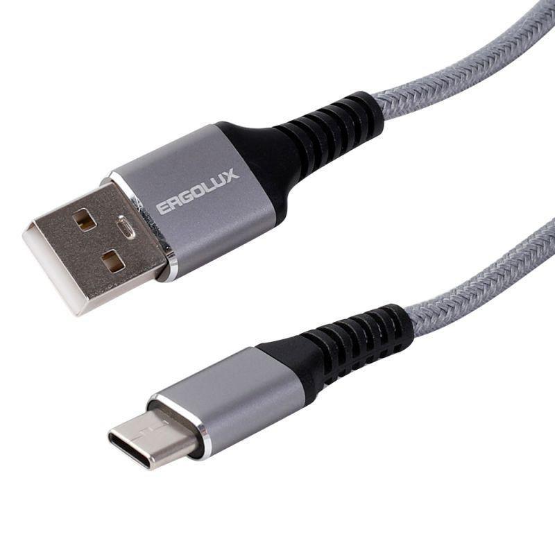 Кабель USB-Type C ELX-CDC11-C09 5А 80Вт 1.5м сер. нейлон зарядка+ПД коробка Ergolux 15312 Кабель USB-Type C ELX-CDC11-C09 5А 80Вт 1.5м сер. нейлон зарядка+ПД коробка Ergolux 15312
