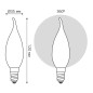 Лампа светодиодная филаментная Basic Filament 6.5Вт Свеча на ветру 2700К Е14 480лм milky GAUSS 1045117