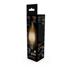 Лампа светодиодная филаментная Black Filament 11Вт свеча на ветру 2700К тепл. бел. E14 810лм GAUSS 104801111