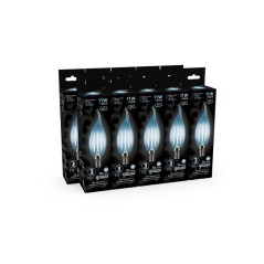 Лампа светодиодная филаментная Black Filament 11Вт свеча на ветру 4100К нейтр. бел. E14 830лм GAUSS 104801211
