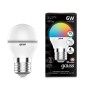Лампа светодиодная Black 6Вт G45 шар RGBW E27 диммир. GAUSS 105102406