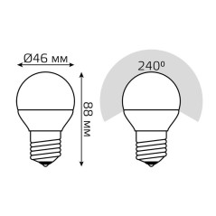 Лампа светодиодная Black 6Вт G45 шар RGBW E27 диммир. GAUSS 105102406