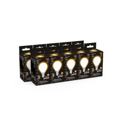 Лампа светодиодная филаментная Black Filament 9Вт P45 шар матовая 3000К тепл. бел. E14 590лм GAUSS 105201109
