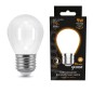 Лампа светодиодная филаментная Black Filament 9Вт P45 шар матовая 3000К тепл. бел. E27 590лм GAUSS 105202109