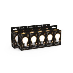 Лампа светодиодная филаментная Black Filament 9Вт P45 шар матовая 3000К тепл. бел. E27 590лм GAUSS 105202109