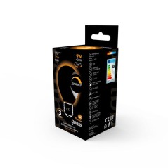 Лампа светодиодная филаментная Black Filament 9Вт P45 шар матовая 3000К тепл. бел. E27 590лм диммир. GAUSS 105202109-D