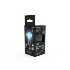 Лампа светодиодная филаментная Black Filament 11Вт P45 шар 4100К нейтр. бел. E27 830лм GAUSS 105802211