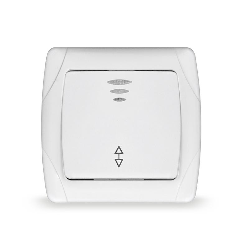 Переключатель проходной 1-кл. СП Маргарита 10А IP20 с подсветкой бел. UNIVersal М0125