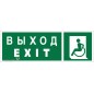 Знак безопасности BL-3511B.E64 "Указ. выхода для инвал. в креслах колясках (лев.)" Белый свет a27421