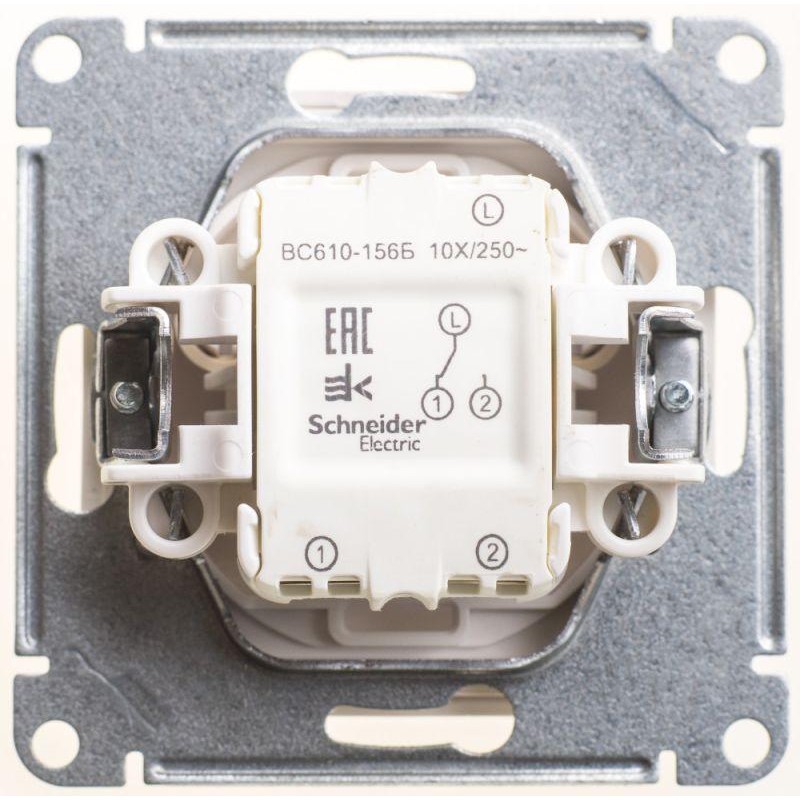 Переключатель проходной 1-кл. СП W59 Aqua 10А IP44 10AX механизм бел. SE VS610-156B-1-86