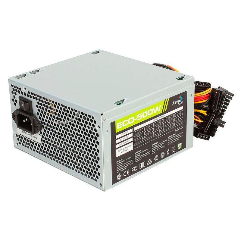 Блок питания ATX 500W ECO-500 (24+4pin) 120мм fan 3xSATA RTL AEROCOOL 1170085 Блок питания ATX 500W ECO-500 (24+4pin) 120мм fan 3xSATA RTL AEROCOOL 1170085