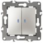 Выключатель 2-кл. СП Эра12 12-1105-15 10А IP20 250В 10AX с подсветкой механизм перламутр Эра Б0019294 Выключатель 2-кл. СП Эра12 12-1105-15 10А IP20 250В 10AX с подсветкой механизм перламутр Эра Б0019294
