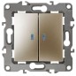 Выключатель 2-кл. СП Эра12 12-1105-04 10А IP20 250В 10AX с подсветкой механизм шампань Эра Б0014660 Выключатель 2-кл. СП Эра12 12-1105-04 10А IP20 250В 10AX с подсветкой механизм шампань Эра Б0014660